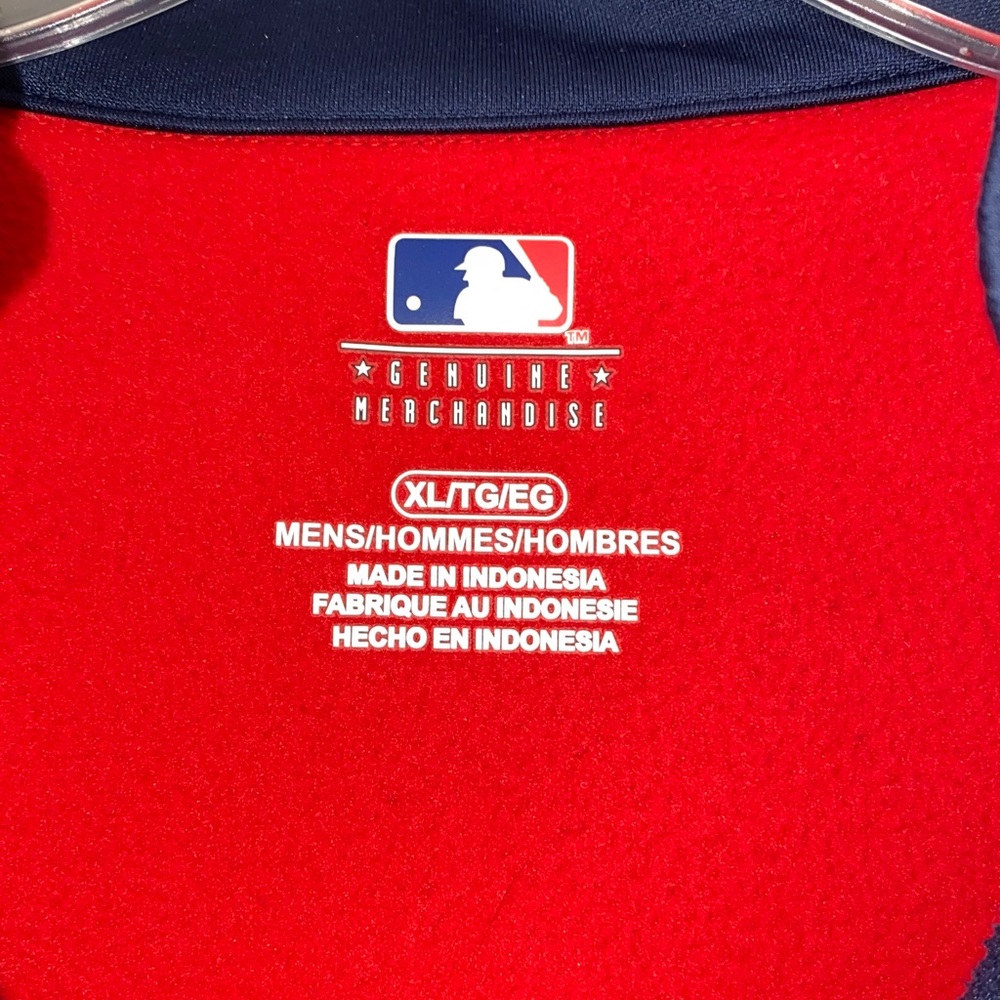 NWOT Atlanta Braves Men's Navy and Red Zip-Up Pullover - Picture 3 of 9
